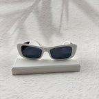 Modern Rectangular White Sunglasses - UV Protection Street Style