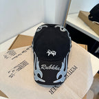 Streetwear Flame Embroidery Baseball Cap - Cotton Unisex Sun Hat