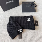 C&C Set of Beanie and Scarf in Black