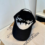 Streetwear Flame Embroidery Baseball Cap - Cotton Unisex Sun Hat