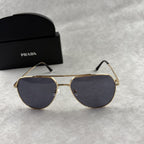 Modern Gold Aviator Sunglasses - UV Protection Metal Frame Shades
