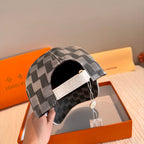 Classic Checkered Baseball Cap - Effortless Chic