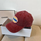 Vintage-Wash Embroidered Baseball Cap, Cotton Adjustable Sun Hat