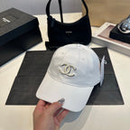 Embroidered Cotton Baseball Cap — White