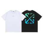 OFF WHITE Blue Arrow logo back T-Shirts