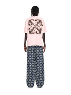 OFF WHITE logo-print Pink T-shirt