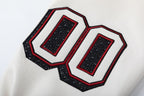 OFF WHITE Crystal Full Lea Varsity Jacket