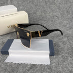 Modern Shield Sunglasses Oversized Flat-Top UV Protection Eyewear