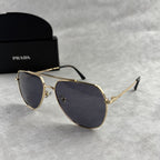 Modern Gold Aviator Sunglasses - UV Protection Metal Frame Shades