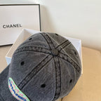 Vintage Distressed Denim Baseball Cap - Adjustable Unisex Casual Hat