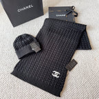 C&C Set of Beanie and Scarf in Black