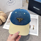 Premium Two-Tone Denim Baseball Cap - Adjustable Streetwear Hat
