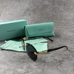 Rimless Gradient Sunglasses - Gold Metal Frame & UV Protection