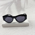 Classic Black Cat-Eye Sunglasses with Gold Baroque Temples