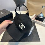 Embroidered Cotton Baseball Cap — Black