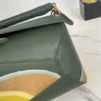 Structured Leather Shoulder Bag with Abstract Suede Panels (1113595538)