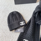 C&C Set of Beanie and Scarf in Black