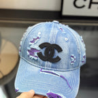 Distressed Denim Baseball Cap - Vintage Washed Streetwear Hat