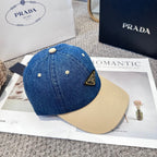 Premium Two-Tone Denim Baseball Cap - Adjustable Streetwear Hat