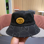 Premium Monogram Bucket Hat - Classic Streetwear Casual Cap