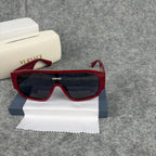 Bold Shield Sunglasses - Oversized Red Frame UV Protection Eyewear