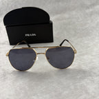 Modern Gold Aviator Sunglasses - UV Protection Metal Frame Shades