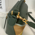 Structured Leather Shoulder Bag with Abstract Suede Panels (1113595538)