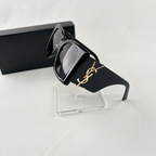 Oversized Square Statement Sunglasses - Black Bold Frame UV Protection