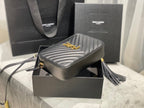 Quilted Leather Camera Bag with Gold-Tone Accents