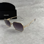 Geometric Gold Frame Sunglasses - Lightweight Premium UV Protection