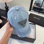 Vintage Washed Denim Baseball Cap, Adjustable Streetwear Hat