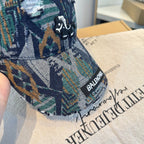 Embroidered Logo Distressed Baseball Cap - Premium Cotton Blend