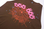 Sp5der 555555 Angel Number T-Shirt Brown