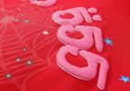 Sp5der 555555 Angel Number Hoodie-Red #8203