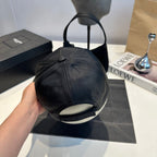 Elegant Embroidered Baseball Cap in Black