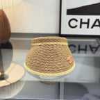 Woven Straw Visor Hat - UV Protection Summer Beach Sun Hat