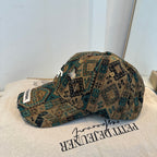 Vintage Distressed Pattern Baseball Cap, Structured Cotton Fit