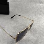 Modern Gold Aviator Sunglasses - UV Protection Metal Frame Shades