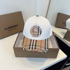 Sophisticated Minimalist Baseball Cap with Classic Check Detail