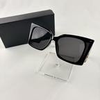 Oversized Square Statement Sunglasses - Black Bold Frame UV Protection