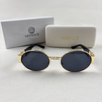 Oval Gold Frame Sunglasses - Premium Metal Designer Shades