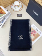 Black Knit Wool & Cashmere Scarf