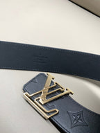 Reversible Calfskin Leather Belt with Dual-Texture Finish width 4.0cm