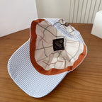 Blue & White Striped Baseball Cap  Lightweight