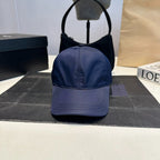 Nylon Baseball Cap with Metal Plaque — Navy