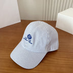 Blue & White Striped Baseball Cap  Lightweight