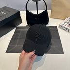 Tonal Embroidered  Baseball Cap — Black