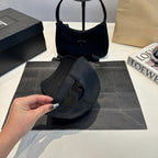 Nylon Baseball Cap with Metal Plaque — Black