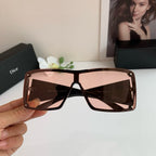 Oversized Pink Lens Shield Sunglasses